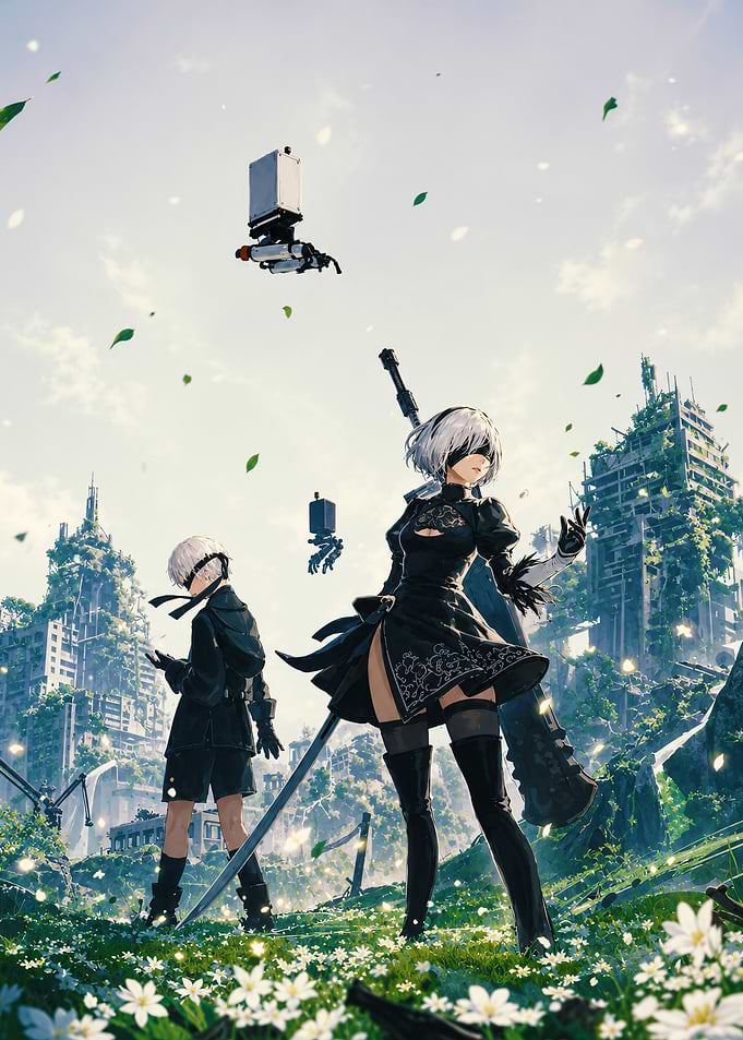 2B and 9S in Nier Automata