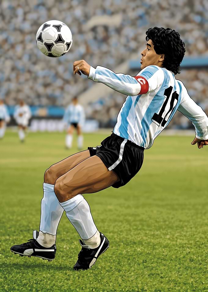 Diego Maradona Soccer Illustration