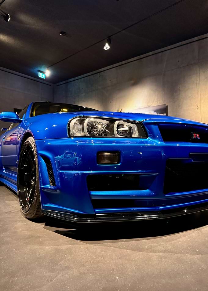 Blue Nissan Skyline GT-R R34