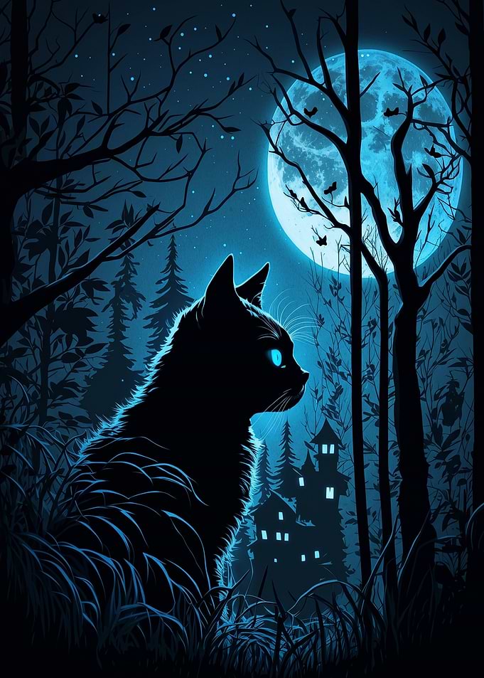 Black Cat Under Blue Moon