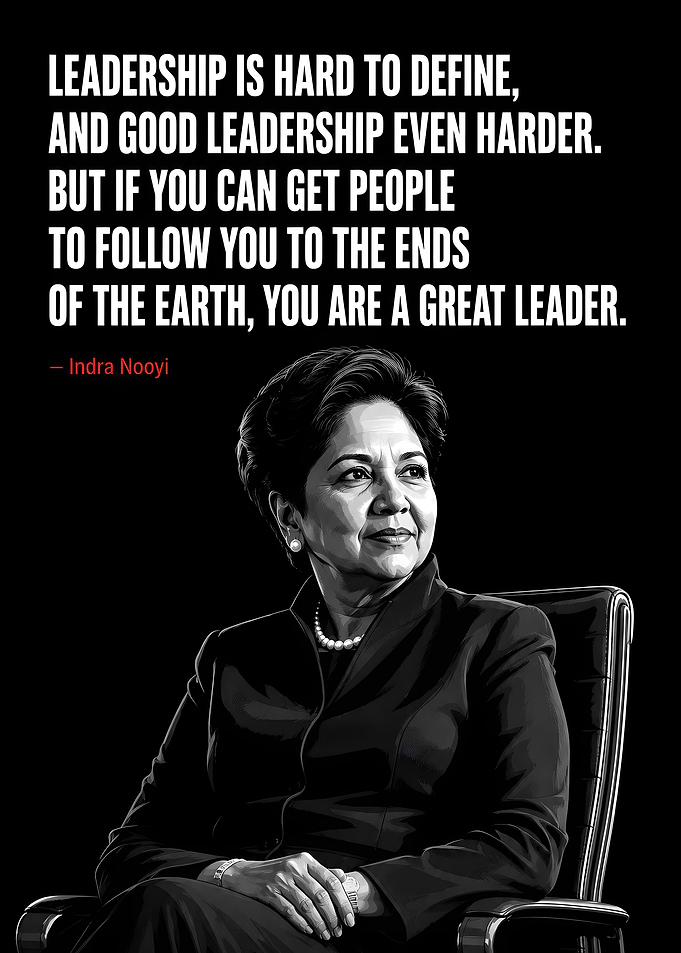 Indra Nooyi Inspirational Leadership Quote Poster