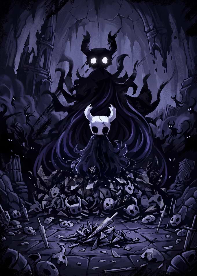 Hollow Knight Shade and Knight Illustration