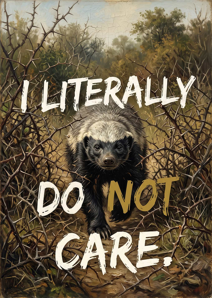 Honey Badger I Literally Do Not Care