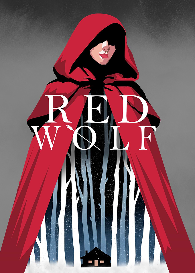 Red Wolf Minimalist Book Poster
