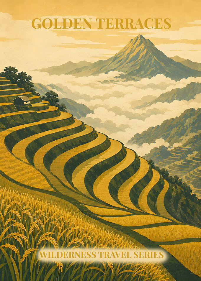 Golden Terraces Wilderness Travel Poster