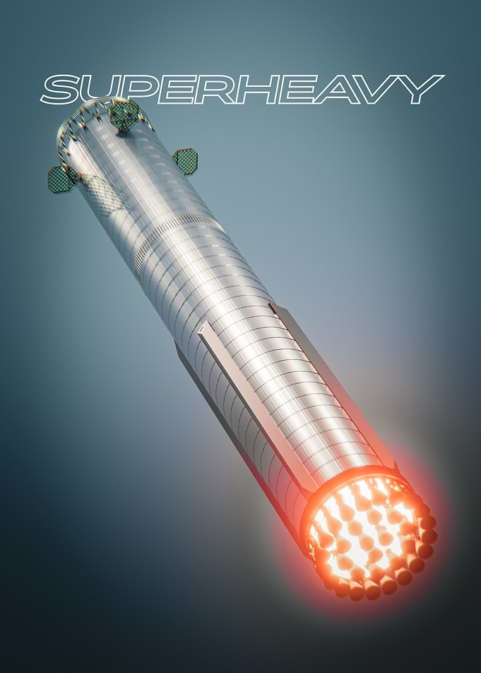 SpaceX Starship Super Heavy Rocket Booster