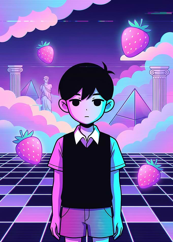 Omori Vaporwave Aesthetic Digital Art