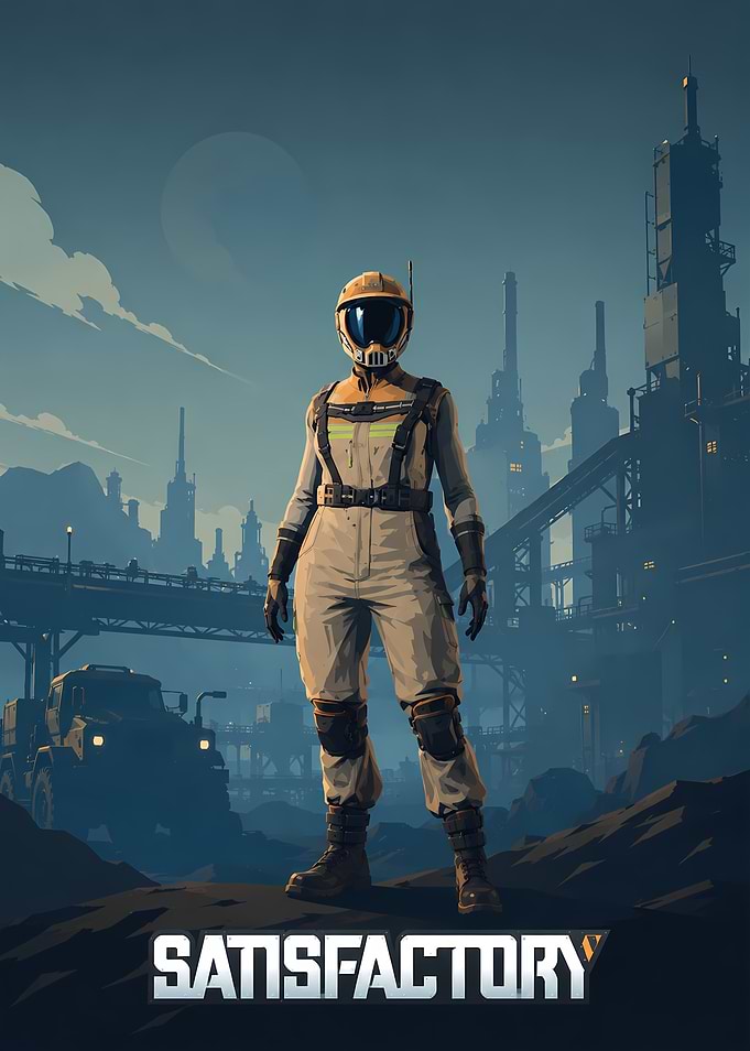 Satisfactory Game Poster Featuring Pioneer