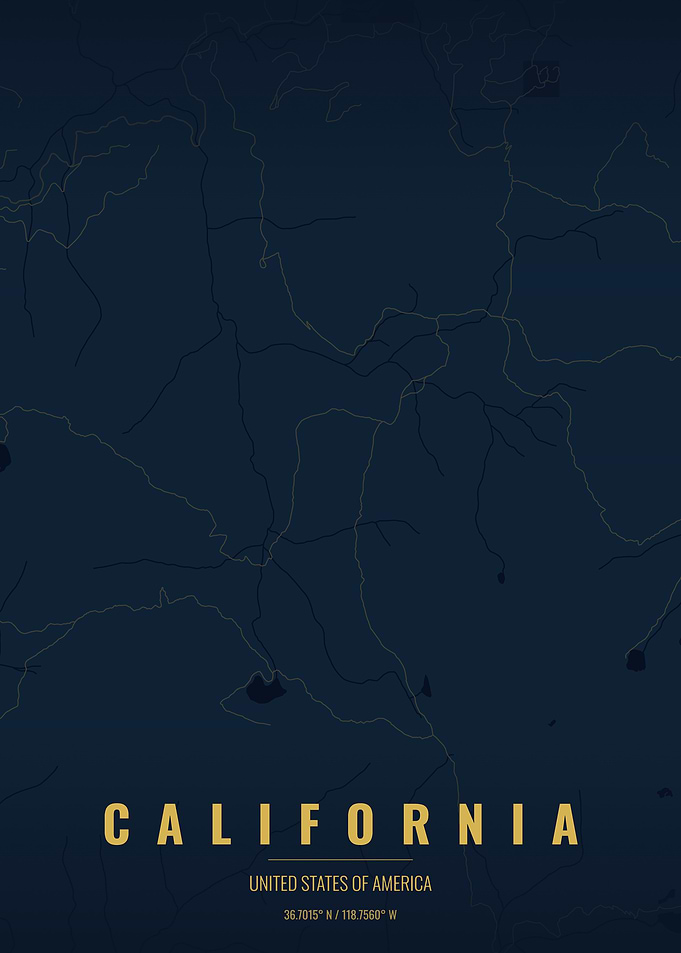 Minimalist California Map Poster