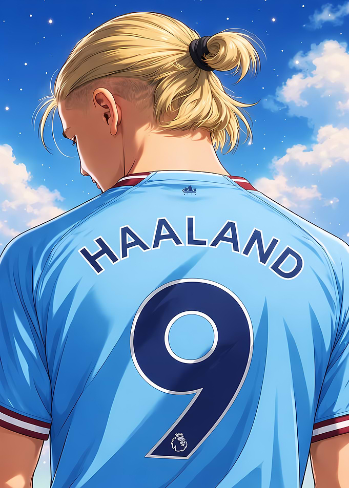 Erling Haaland Manchester City Jersey Illustration