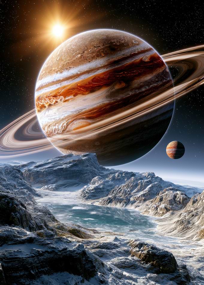 Icy Exoplanet View of Gas Giant