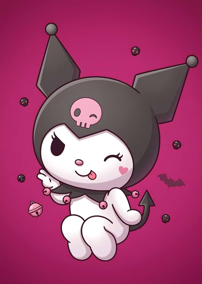 Cute Kuromi Sanrio Character Illustration