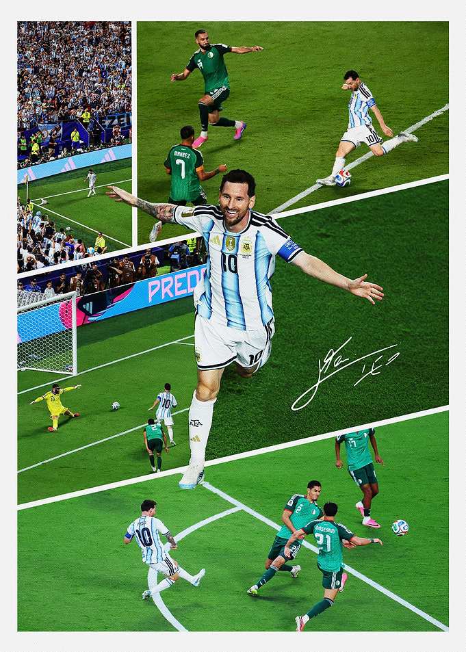 Lionel Messi Argentina Soccer Collage