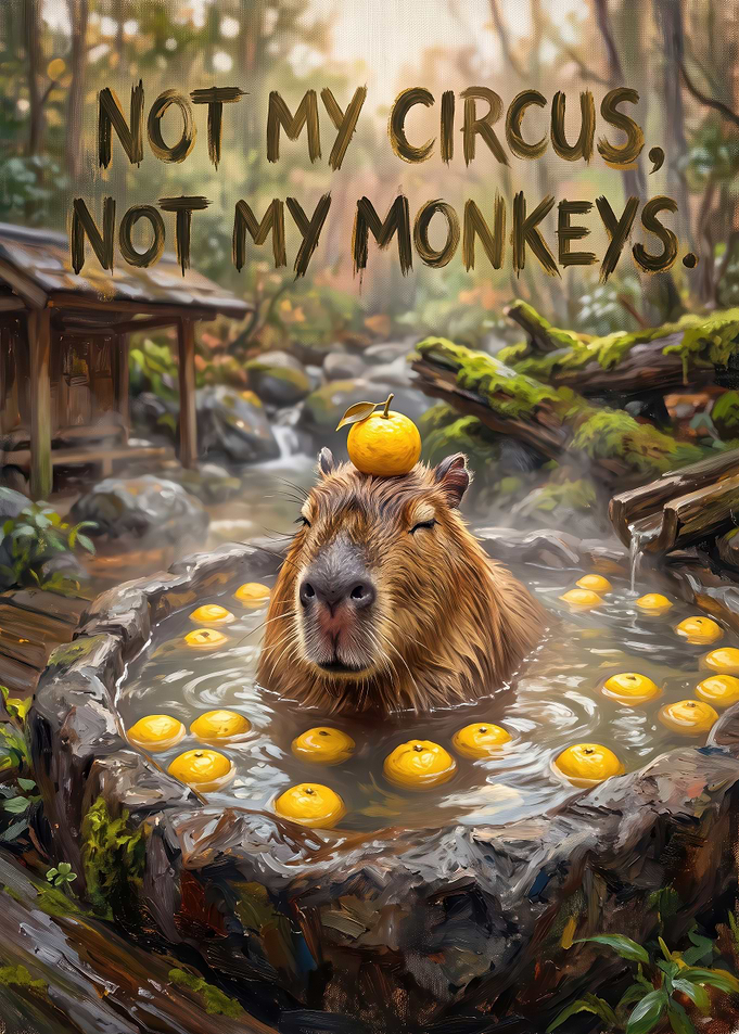 Capybara Relaxing in Yuzu Bath