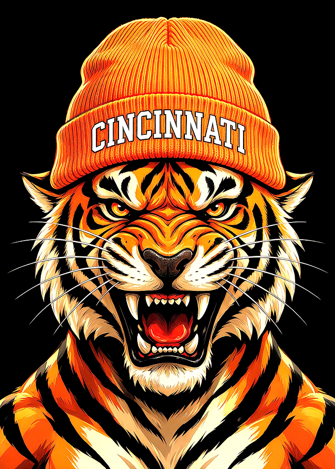 Tiger Mascot Beanie Illustration