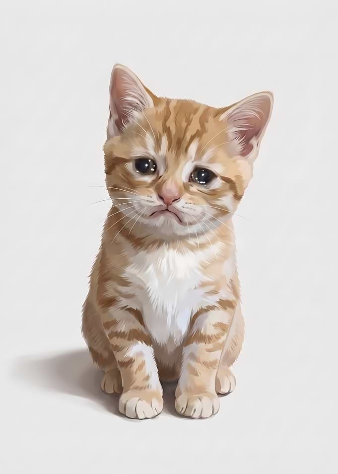 Sad Orange Tabby Kitten Portrait