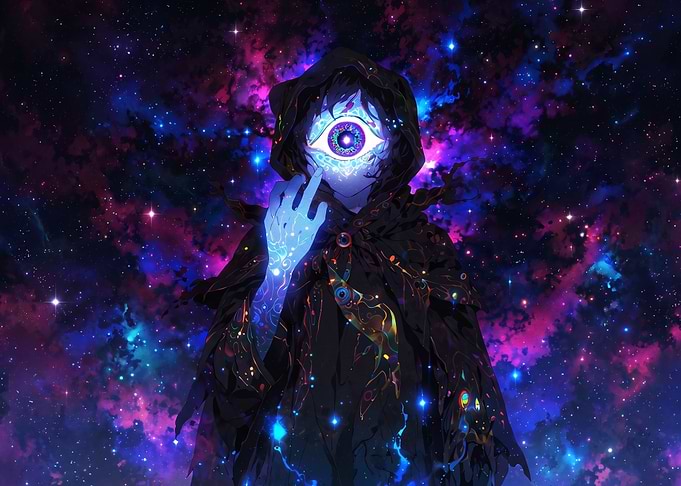 Cosmic Entity with Glowing Eye