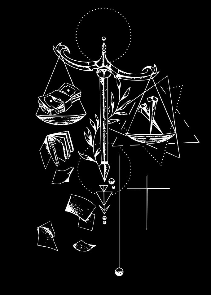 Scales of Justice Tattoo Design