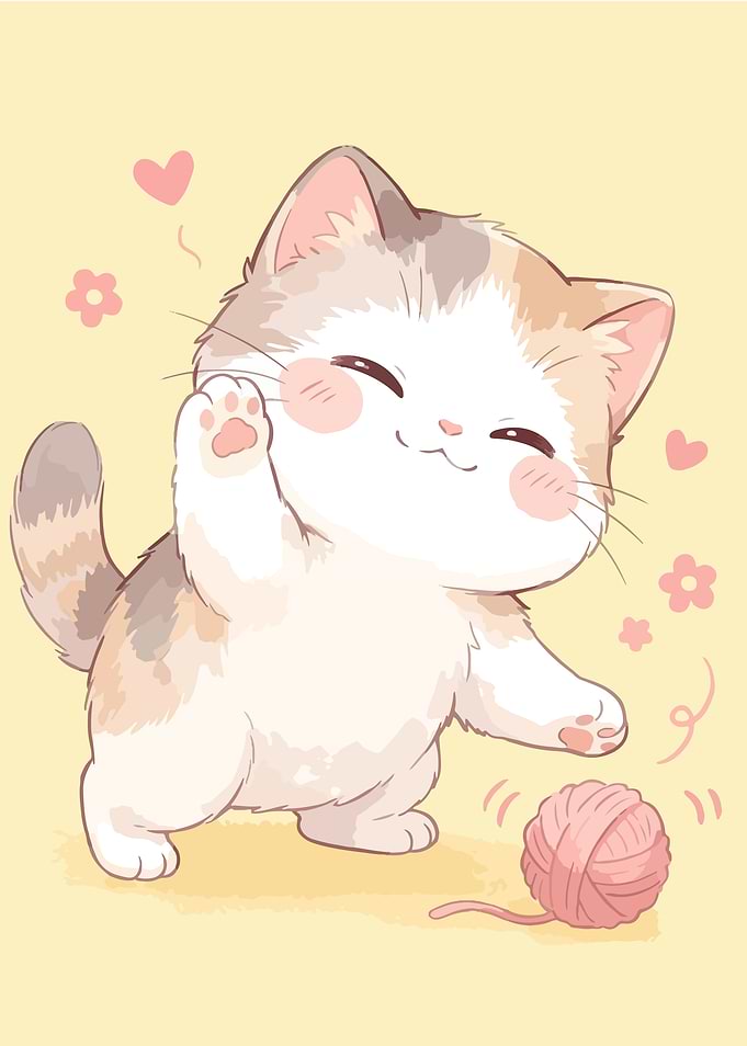 Cute Calico Kitten Playing
