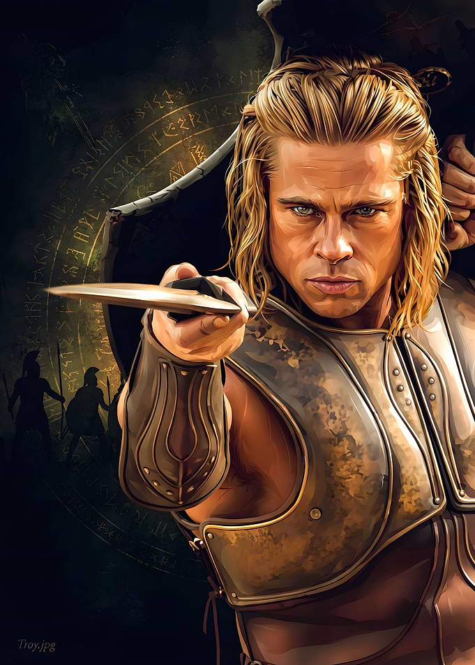Achilles from Troy Digital Portrait