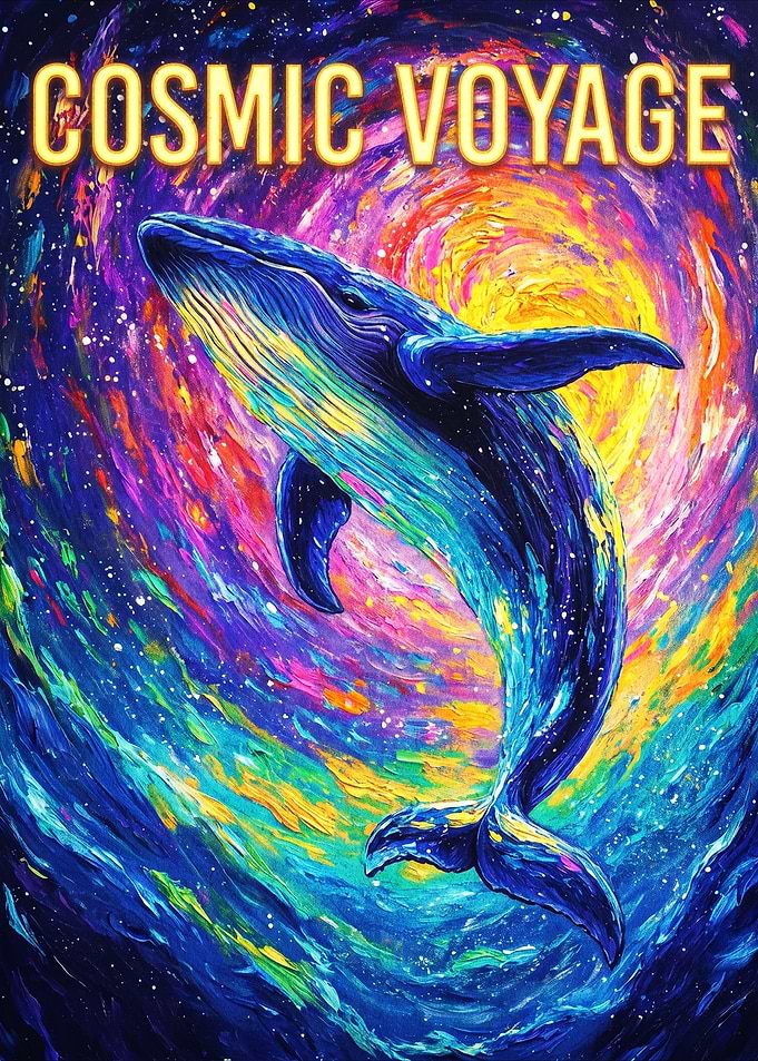 Cosmic Voyage Whale Art