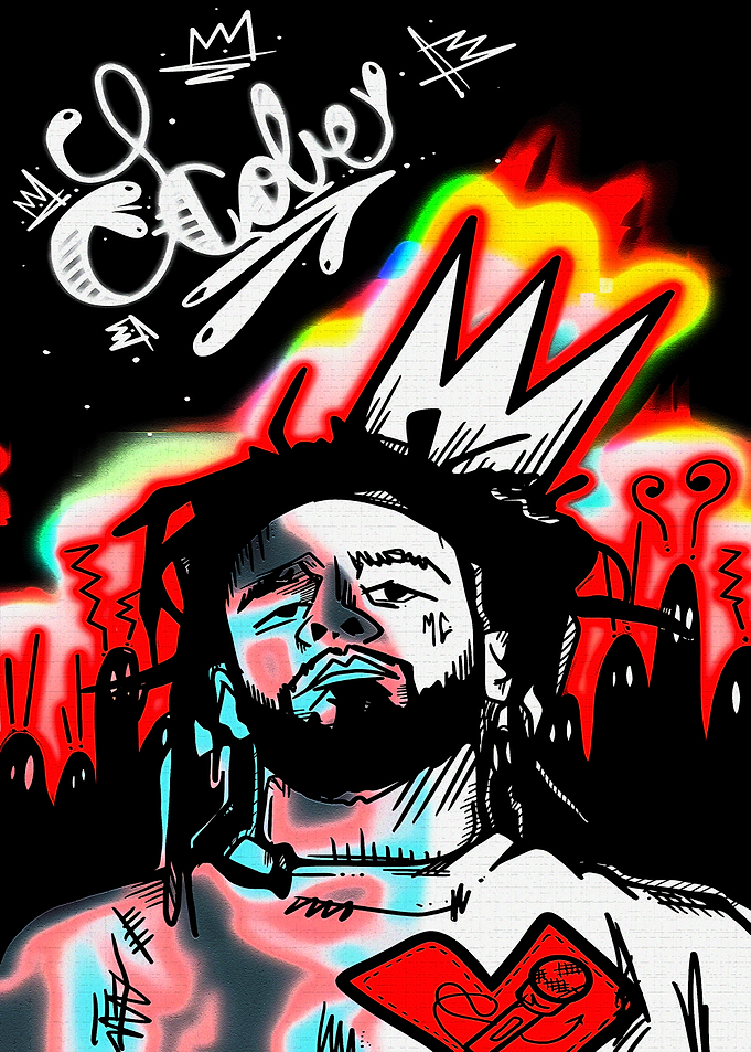 J. Cole Graffiti Style Portrait