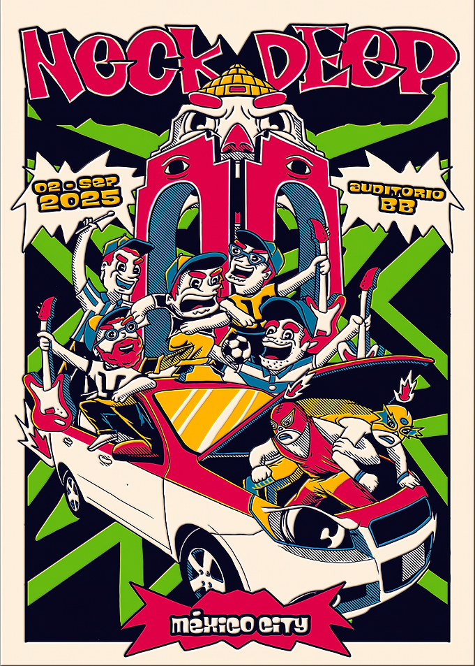 Neck Deep Mexico City Concert Poster