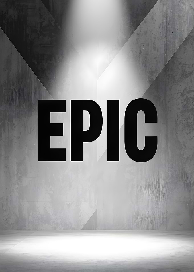 Bold EPIC Typographic Poster — Monochrome Minimal Wall Art