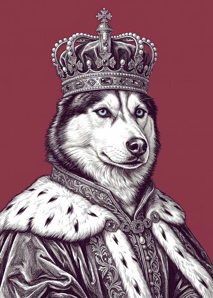 Royal Husky King Portrait