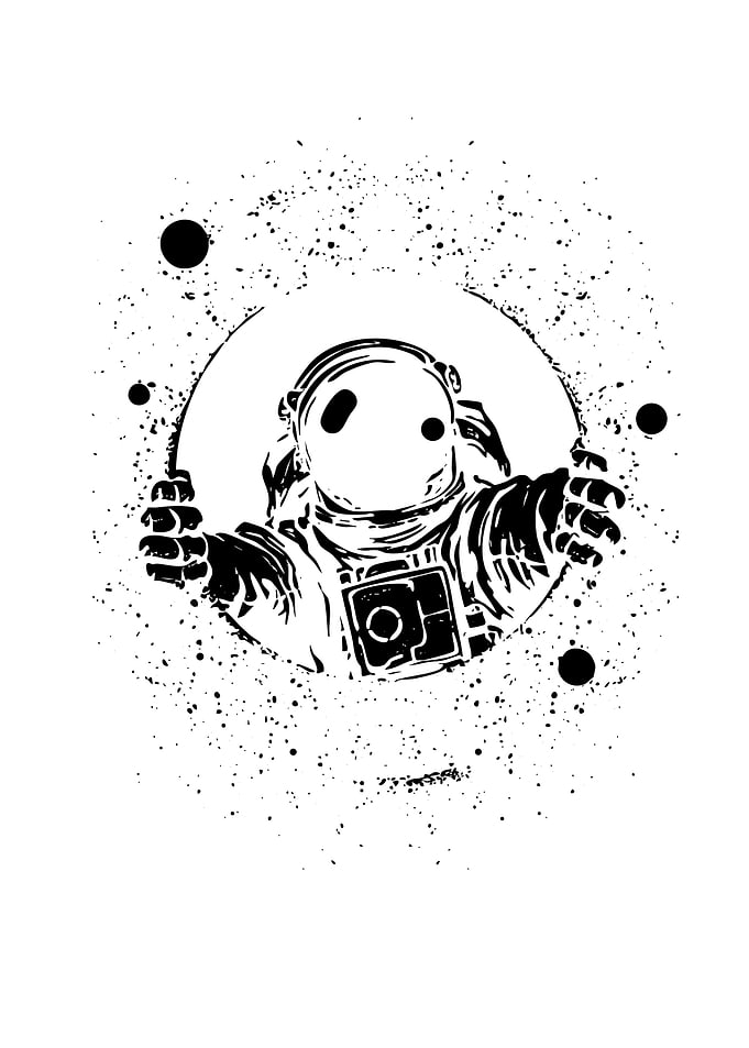 Astronaut Reaching Out in Space