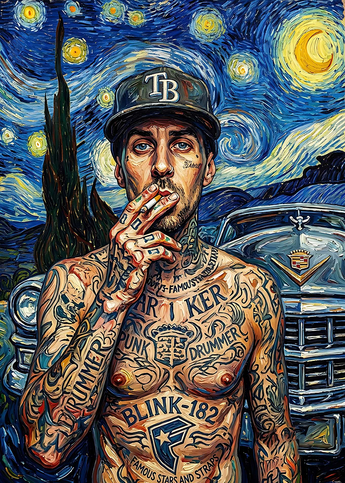 Travis Barker Starry Night Portrait