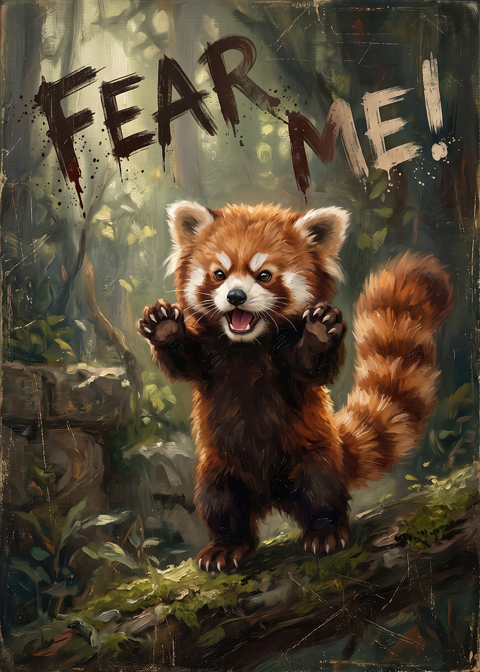 Fierce Red Panda Poster