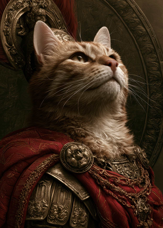 Ginger Cat Roman Centurion Portrait