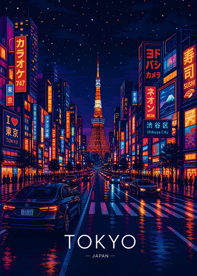 Tokyo Cityscape at Night