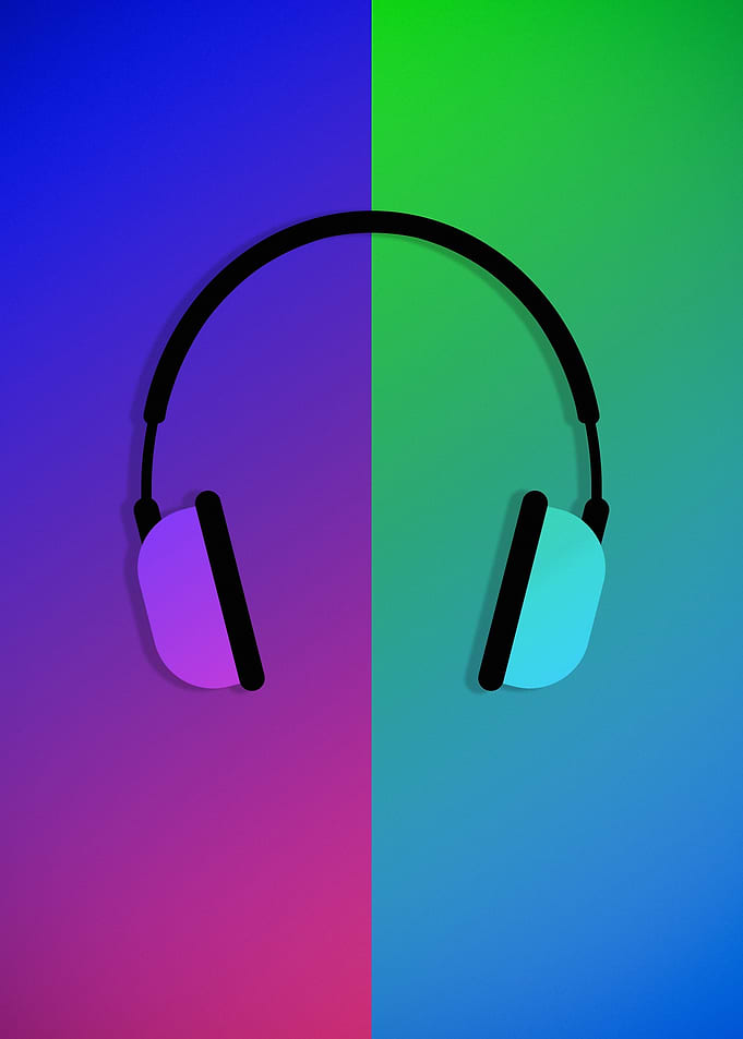 Minimalist Headphones on Gradient Background