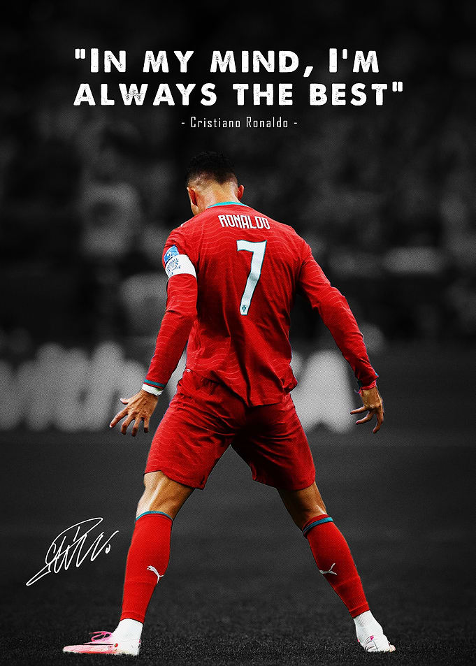 Cristiano Ronaldo Inspirational Quote Poster