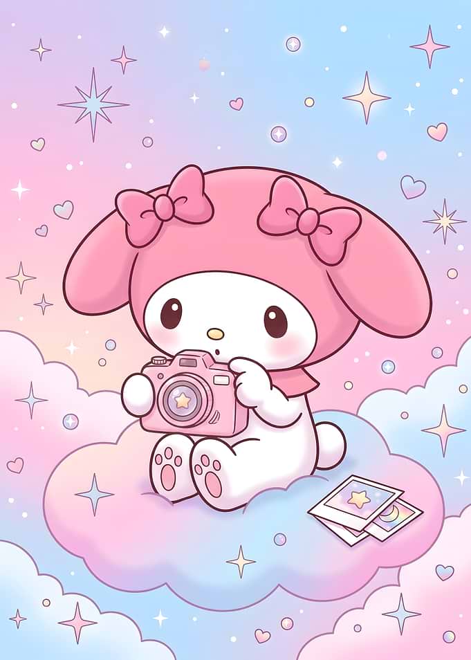 My Melody Taking Photos on Clouds