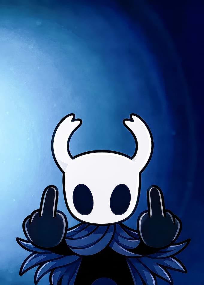 Hollow Knight Giving the Middle Finger