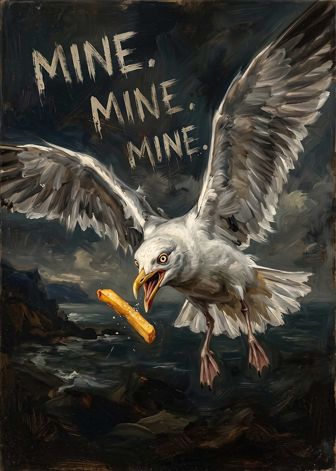 Seagull Stealing a French Fry