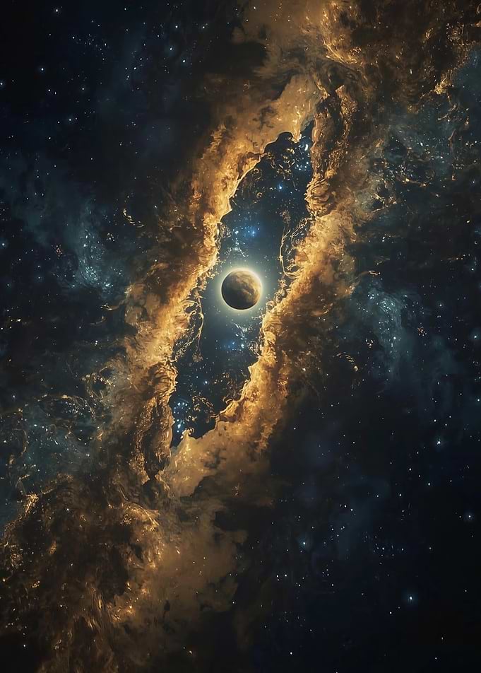 Golden Eclipse Planet