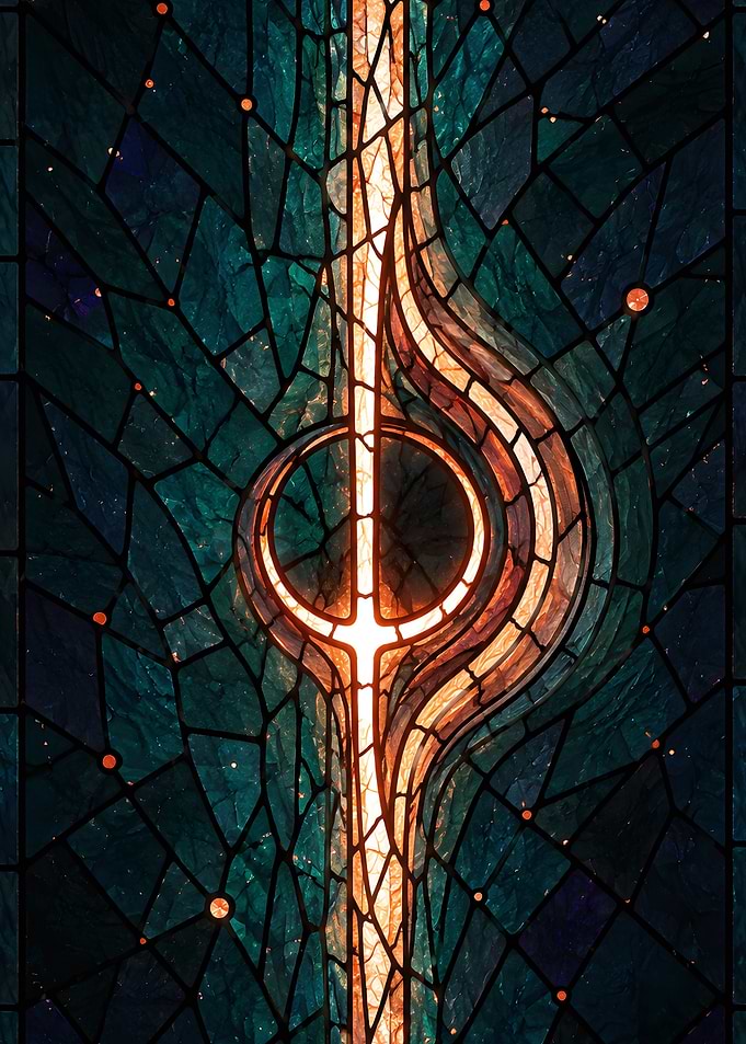 Abstract Stained Glass Cosmic Portal