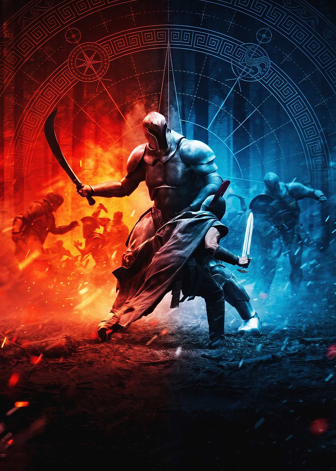 Epic Fantasy Warrior Battle Scene