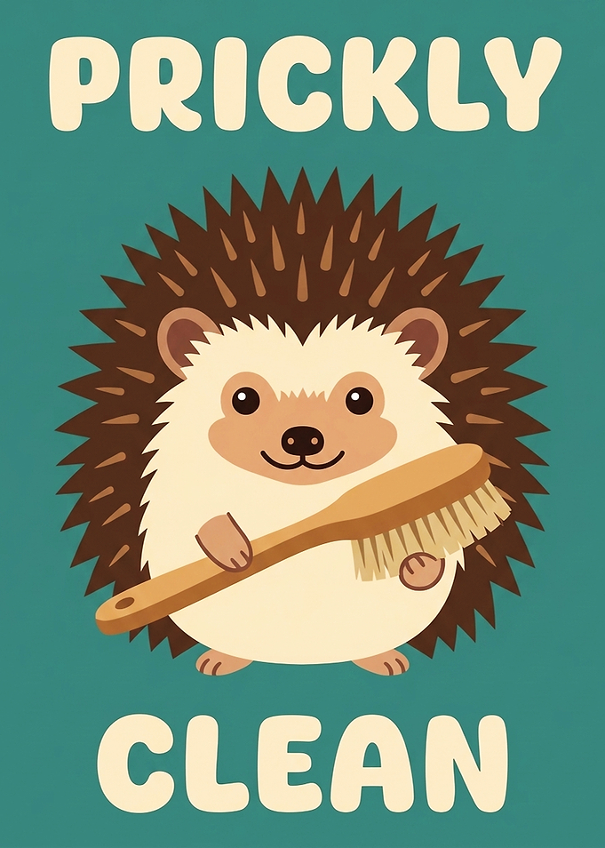 Prickly Clean Hedgehog Illustration