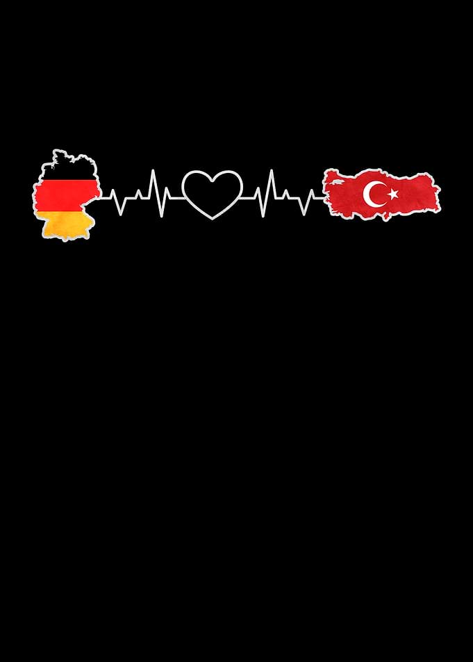 Germany Turkey Heartbeat Map Design