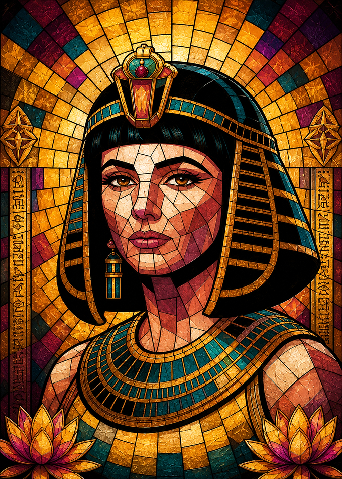 Stained Glass Portrait of Cleopatra