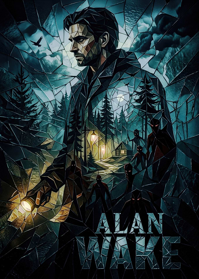 Alan Wake Stained Glass Poster