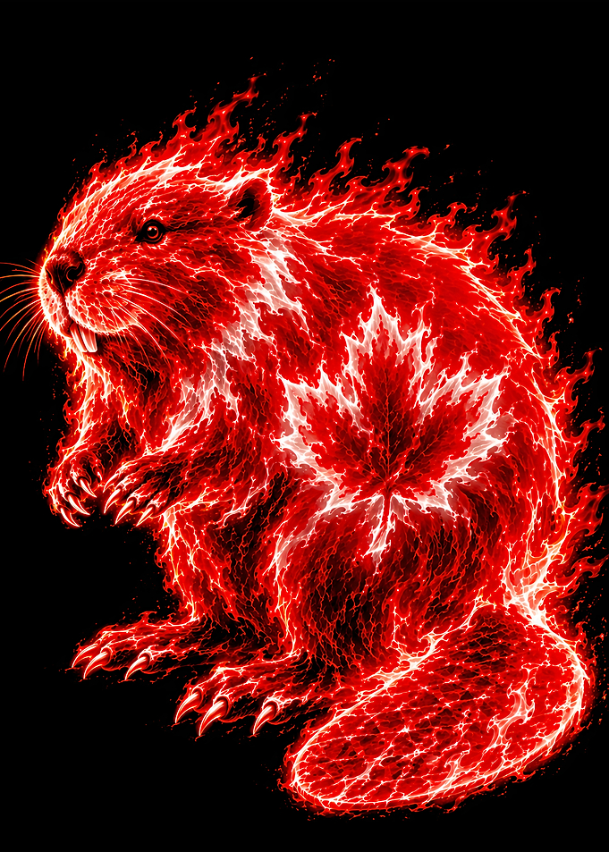 Fiery Canadian Beaver Symbol