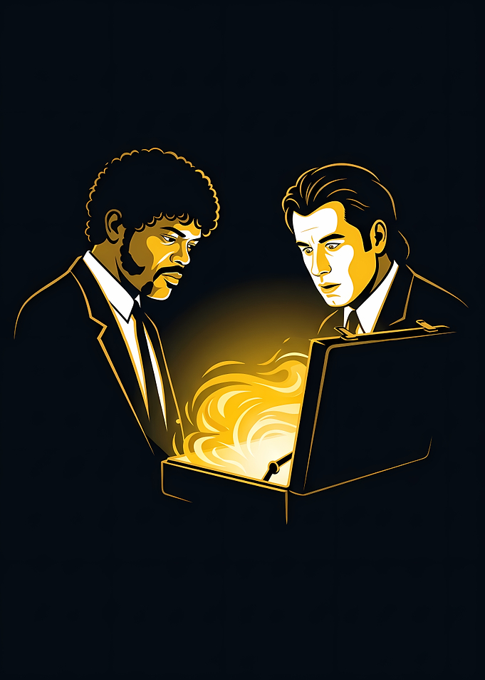 Pulp Fiction Briefcase Scene Illustration