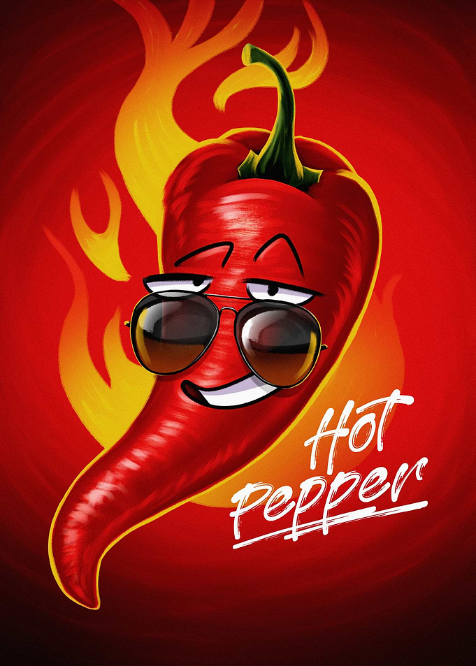 Cool Hot Pepper Character Illustration