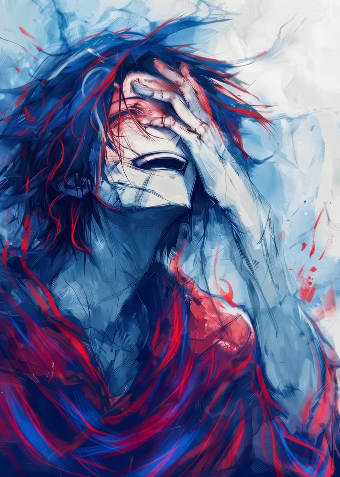 Anime character in distress